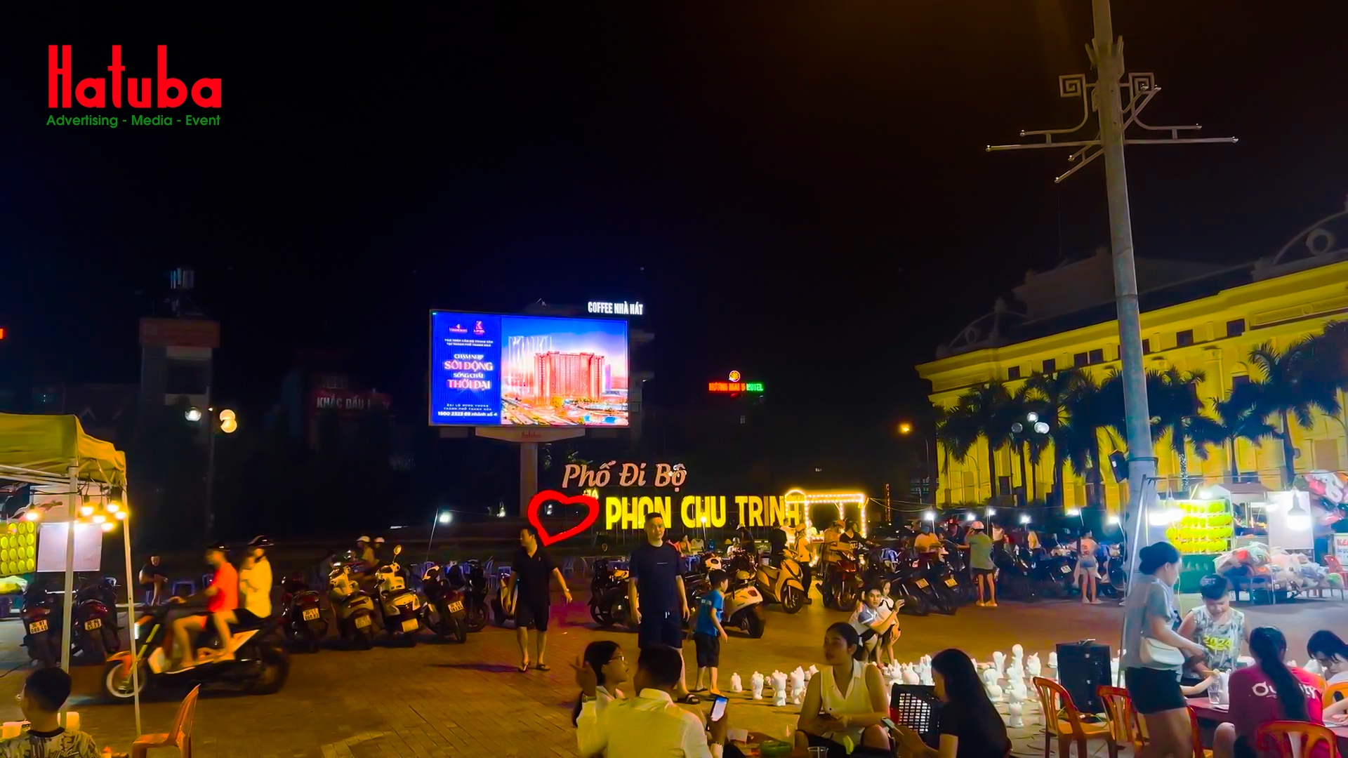 Bảng quảng cáo LED ngoài trời Thanh Hóa chiếu sáng rực rỡ buổi tối tại Lam Sơn