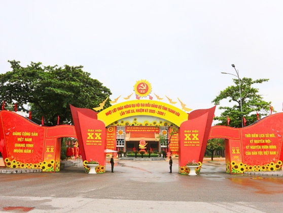 Trang trí, thi công mỹ thuật và truyền thông Đại hội Đại biểu Đảng bộ tỉnh Thanh Hóa lần thứ XX, nhiệm kỳ 2025 - 2030