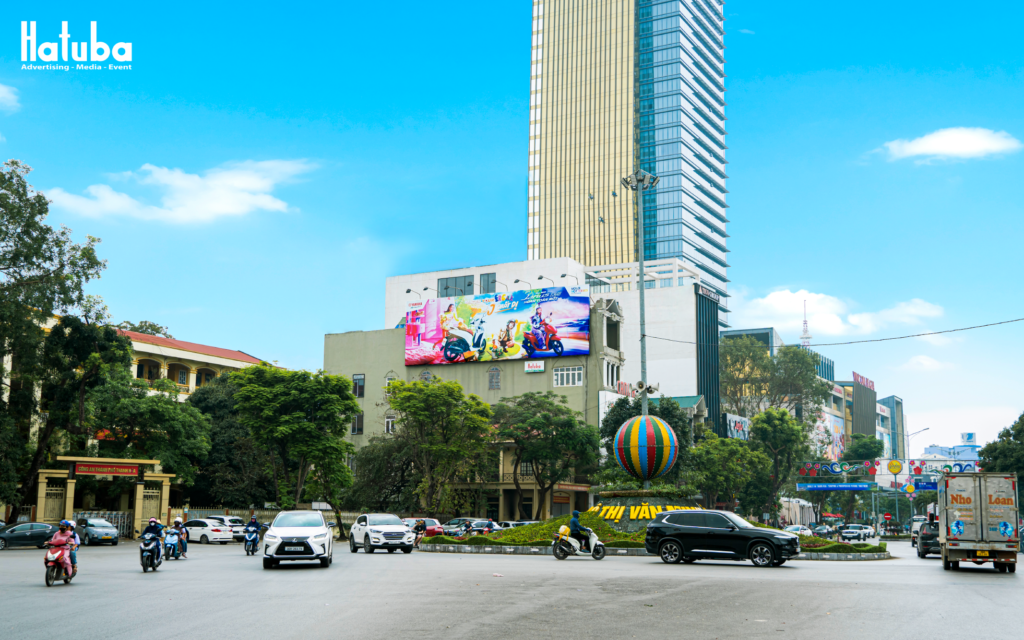 Vị trí pano quảng cáo ngoài trời tại khu vực nội đô Thanh Hóa, góc nhìn từ hai hướng Bà Triệu và Trường Thi