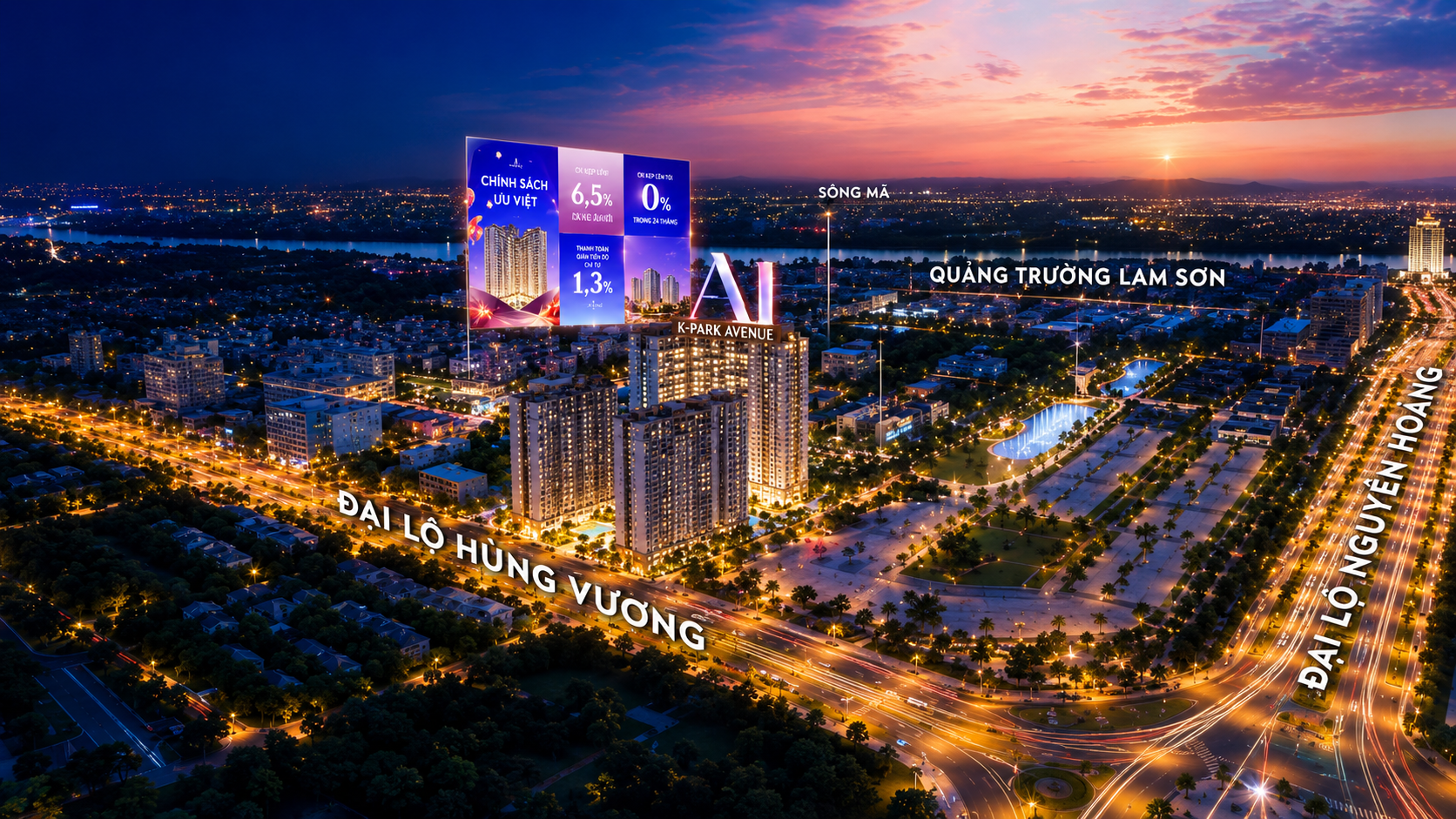 Biển quảng cáo chiến dịch Signature Heights – A1 K Park Avenue Vinhomes Star City Thanh Hóa