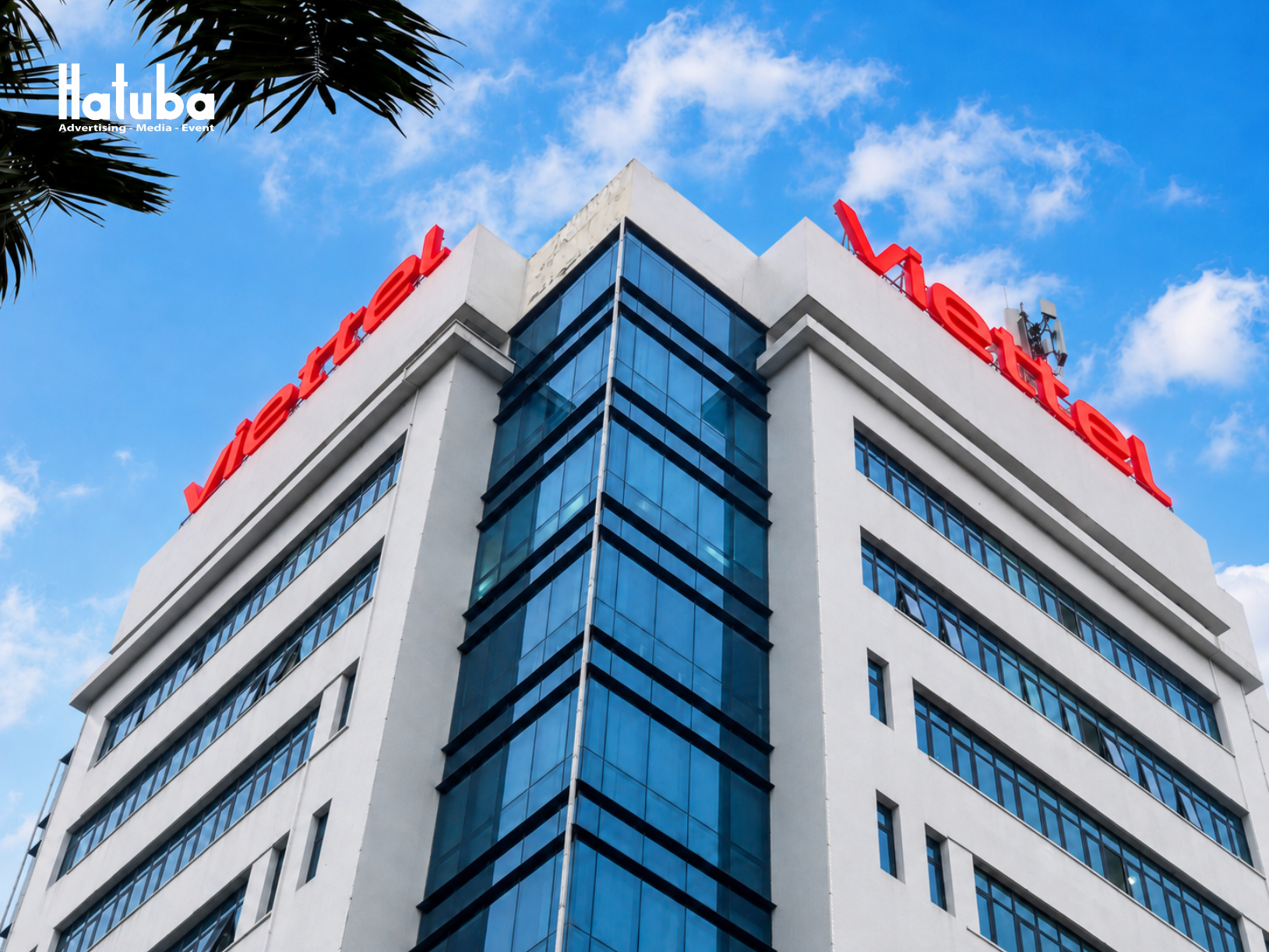 Biển hiệu quảng cáo Viettel hoàn thiện tại tòa nhà Viettel tỉnh Thanh Hóa sau nghiệm thu