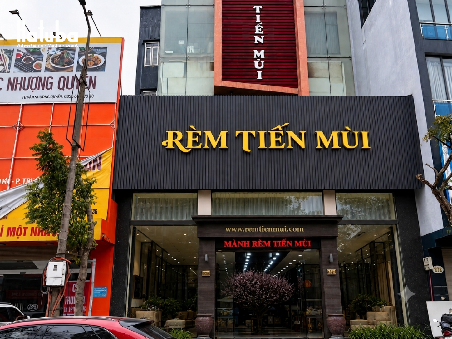 Hatuba đồng hành cùng Rèm Tiến Mùi thi công biển bảng quảng cáo mới