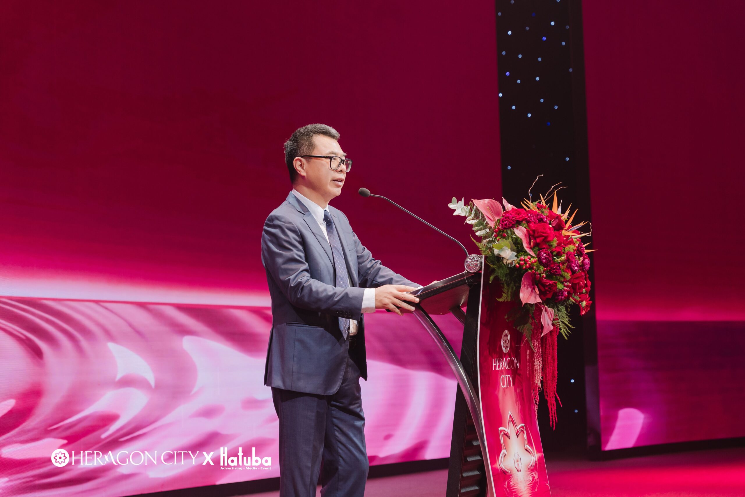 Đại diện Heragon City phát biểu tại Lễ ra quân The Glory do HATUBA tổ chức tại Thanh Hóa