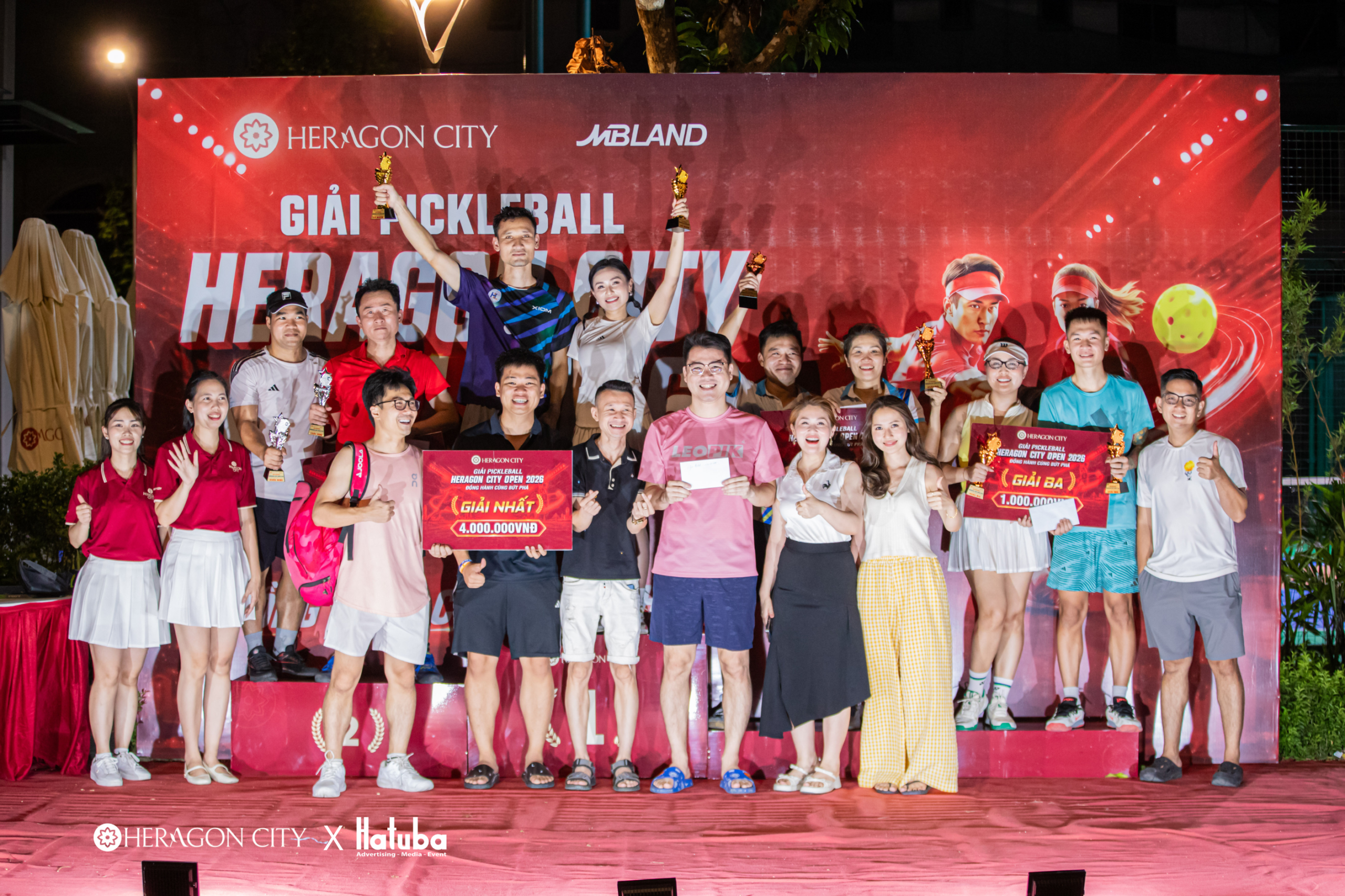 Lễ trao giải Pickleball Heragon City Open 2026 do HATUBA tổ chức