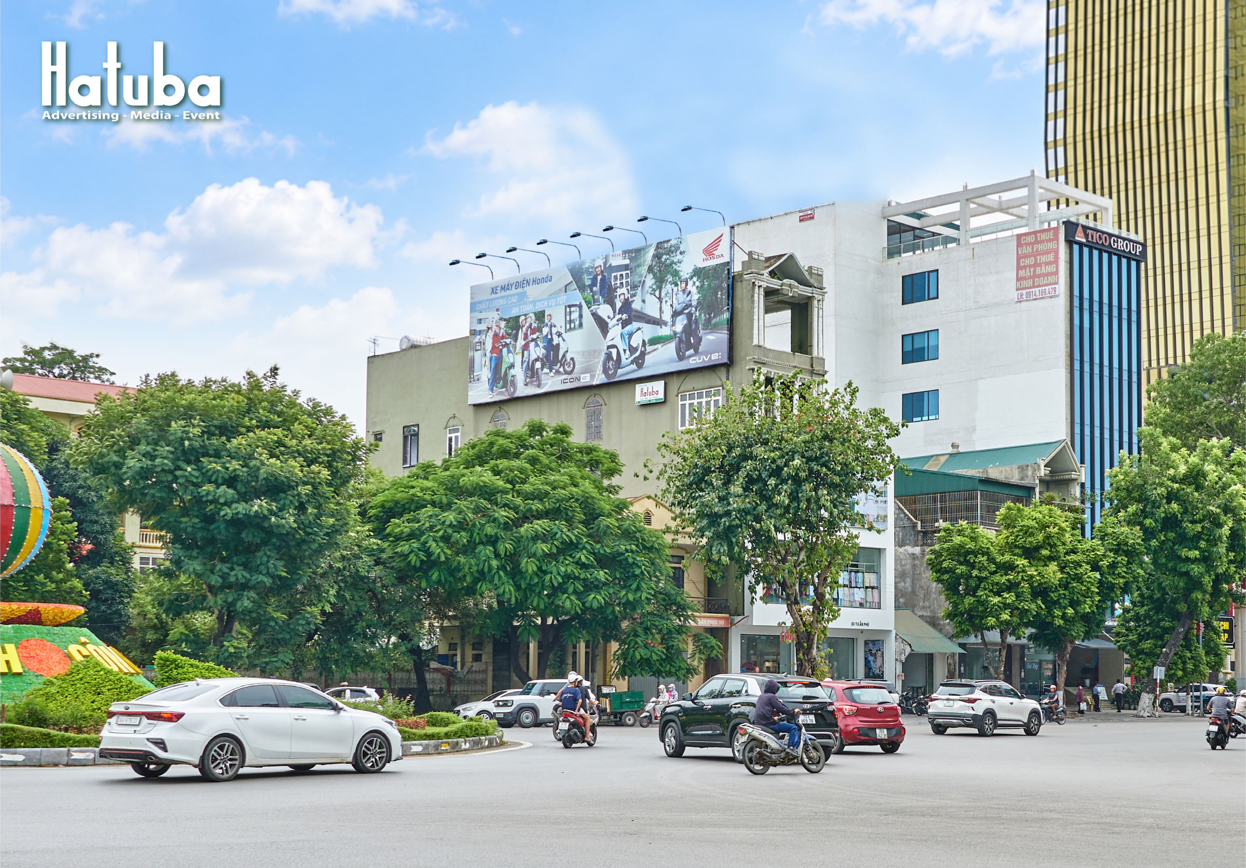Biển Pano quảng cáo Honda tại Thanh Hóa nhìn từ tuyến đường Bà Triệu 