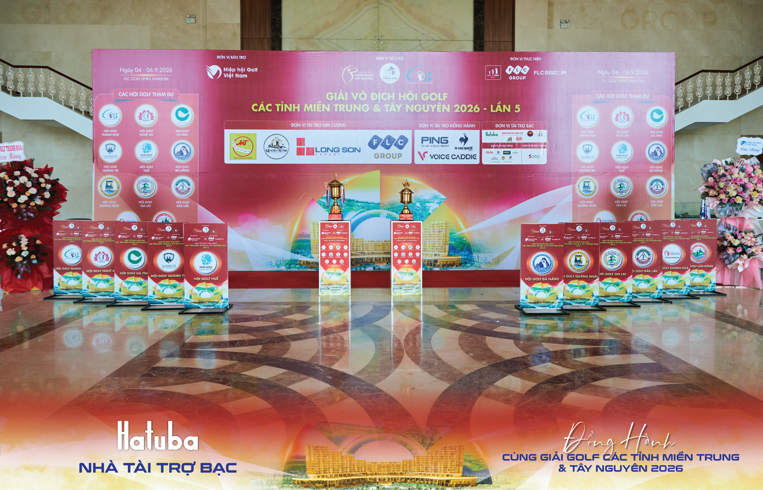 HATUBA thiết kế backdrop và hệ thống nhận diện Giải Golf Miền Trung Tây Nguyên 2026