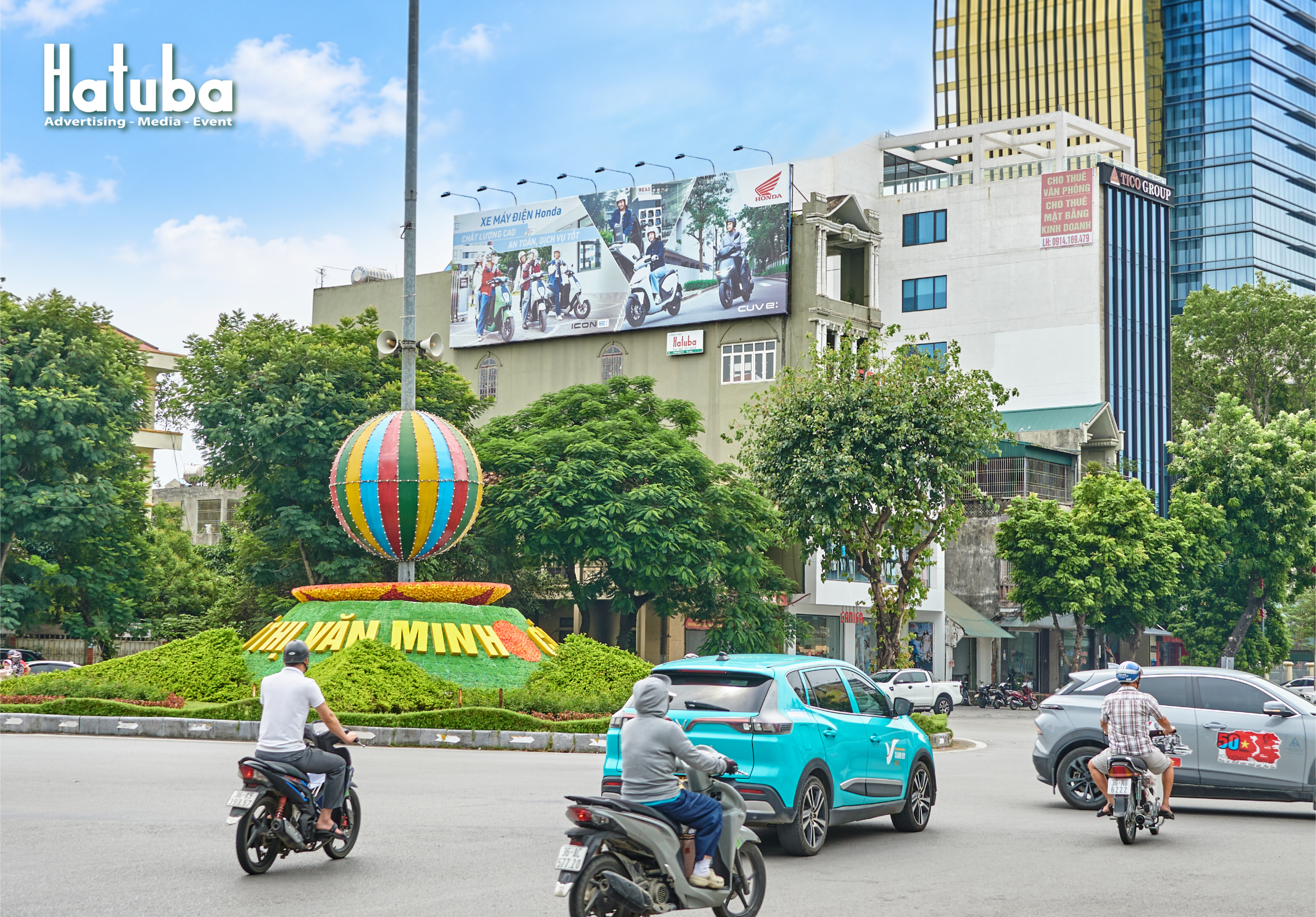 Pano quảng cáo Honda nổi bật trên tuyến giao thông tại Thanh Hóa 