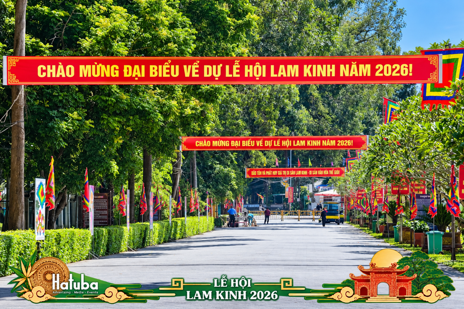 Băng rôn chào mừng đại biểu dự Lễ hội Lam Kinh 2026
