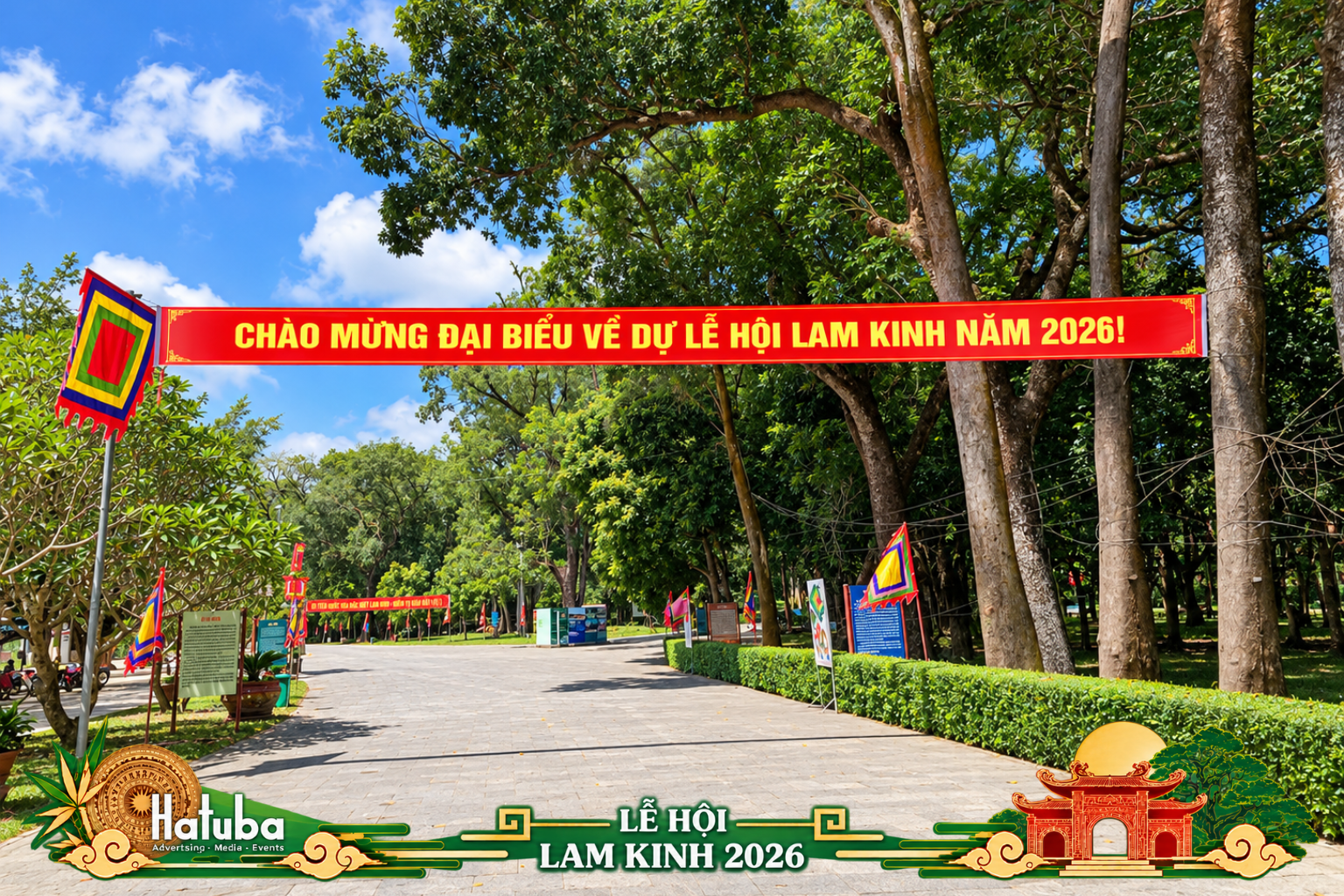 HATUBA triển khai băng rôn Lễ hội Lam Kinh 2026 tại Thanh Hóa 