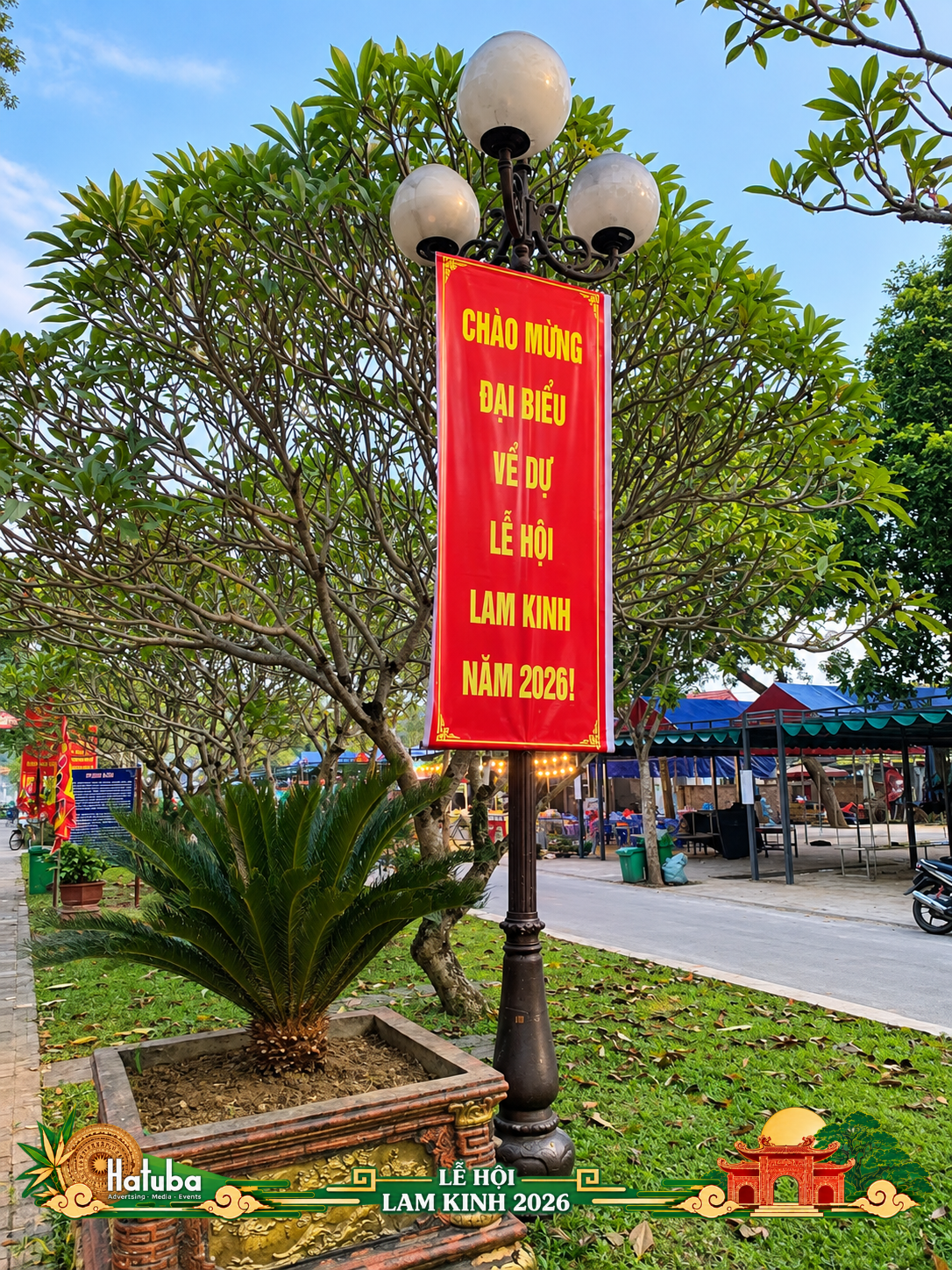 Phướn chào mừng đại biểu dự Lễ hội Lam Kinh 2026
