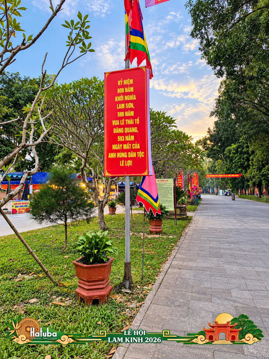 Phướn kỷ niệm 608 năm Khởi nghĩa Lam Sơn tại Lễ hội Lam Kinh 2026
